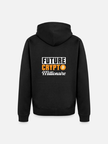 Bitcoin Crypto-monnaie BTC Crypto Trader - Veste à capuche bio Premium Unisexe - noir