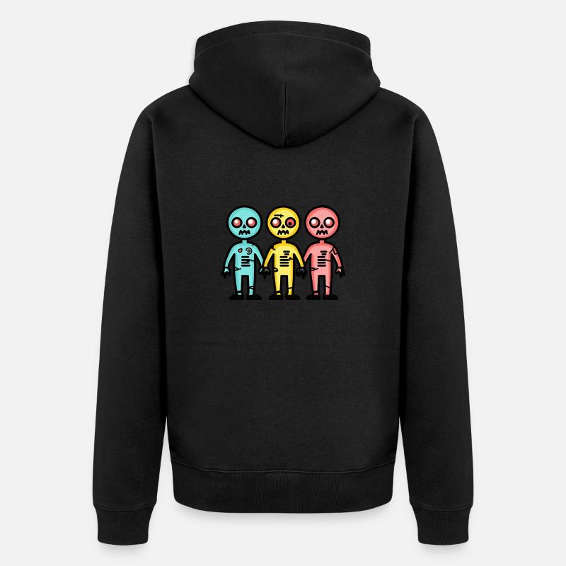 Zombies Halloween Mignon - Veste à capuche bio Premium Unisexe - noir