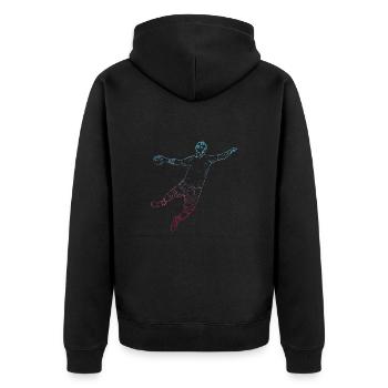 handball handballspieler handballer - Unisex Premium Bio Zip Hoodie - Schwarz - Hinten - Nico (187cm)