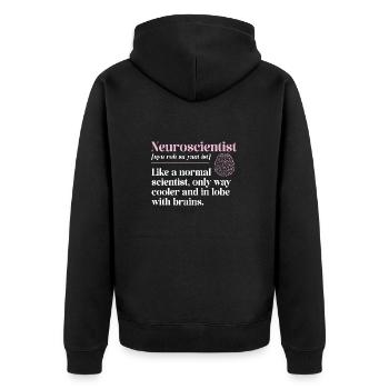 Neurologie Krankenschwester Gehirn Neurologin - Unisex Premium Bio Zip Hoodie - Schwarz - Hinten - Nico (187cm)