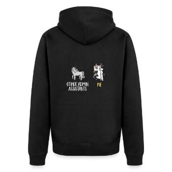 Secrétaire, Adjointe administrative, Commis de bureau - Veste à capuche bio Premium Unisexe - noir - Dos - Nico (187cm)