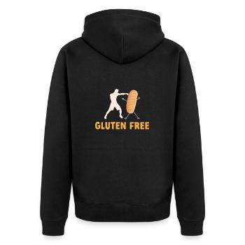 Sans gluten Intolérance au gluten - Veste à capuche bio Premium Unisexe - noir - Dos - Nico (187cm)