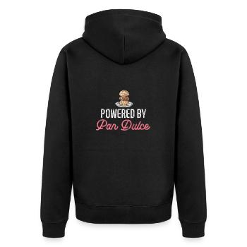 Concha Hispanic Mexican Pan Dulce - Unisex Premium Organic Zip Hoodie - black - Back - Nico (187cm)
