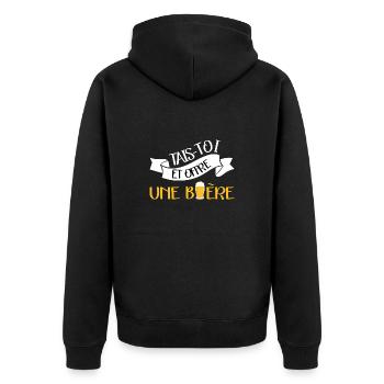 Tais-toi et offre moi une bière t-shirt homme - Veste à capuche bio Premium Unisexe - noir - Dos - Nico (187cm)