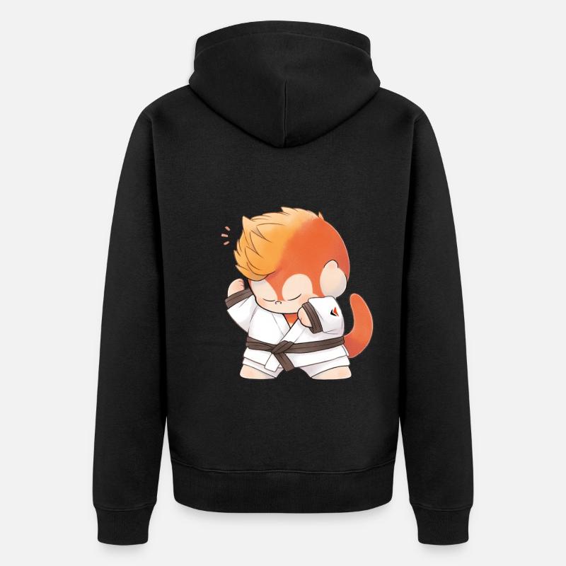 Orang-outan de judo - Veste à capuche bio Premium Unisexe - noir