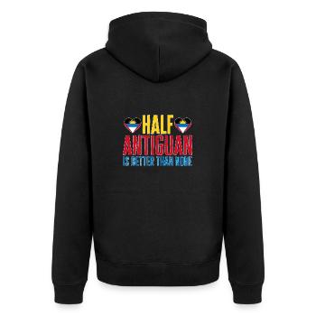 Drapeau d’Antigua-et-Barbuda - Veste à capuche bio Premium Unisexe - noir - Dos - Nico (187cm)