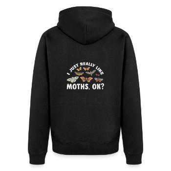 Moths Insect Collector Entomologist - Unisex Premium Organic Zip Hoodie - black - Back - Nico (187cm)