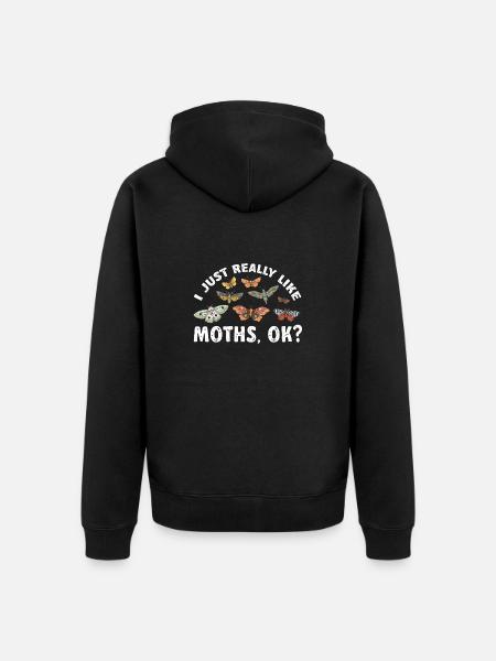 Moths Insect Collector Entomologist - Unisex Premium Organic Zip Hoodie - black