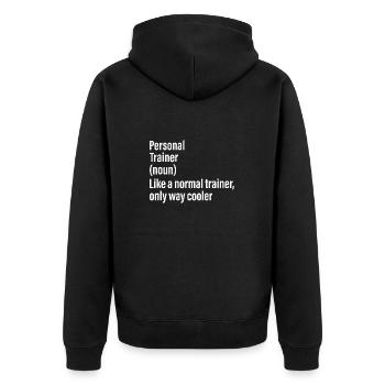 personal trainer noun funny shirt - Unisex Premium Organic Zip Hoodie - black - Back - Nico (187cm)
