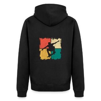Skateboarding Tricks Skater Stunt Skateboard - Unisex Premium Bio Zip Hoodie - Schwarz - Hinten - Nico (187cm)