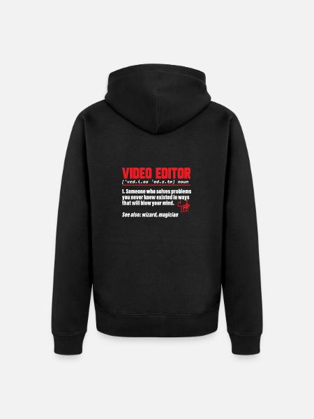Monteur vidéo Cinéaste Vidéaste - Veste à capuche bio Premium Unisexe - noir