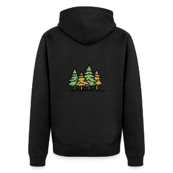 Wald Bäume - Unisex Premium Bio Zip Hoodie - Schwarz - Hinten - Nico (187cm)