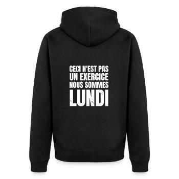nous sommes lundi - Veste à capuche bio Premium Unisexe - noir - Dos - Nico (187cm)