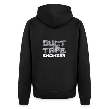 Duct Tape Panzertape Handwerker Klebeband - Unisex Premium Bio Zip Hoodie - Schwarz - Hinten - Nico (187cm)