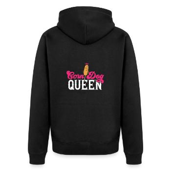 Corn Dog Corndog - Unisex Premium Organic Zip Hoodie - black - Back - Nico (187cm)