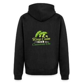 Restez calme et cocotte sur le design - Veste à capuche bio Premium Unisexe - noir - Dos - Nico (187cm)
