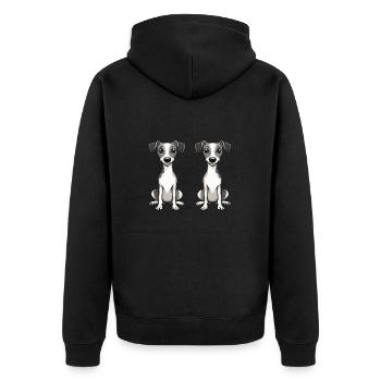 Whippet Chien Bande dessinée - Veste à capuche bio Premium Unisexe - noir - Dos - Nico (187cm)