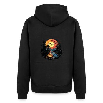 Tente de camping forêt - Veste à capuche bio Premium Unisexe - noir - Dos - Nico (187cm)