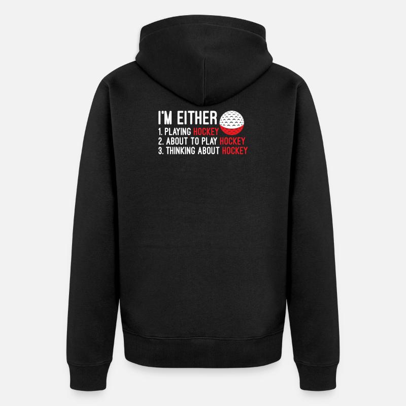 Jouer au hockey - Veste à capuche bio Premium Unisexe - noir