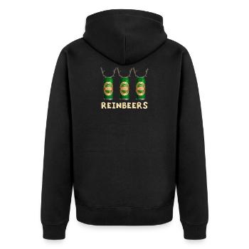 Reinbeers Drôles de canettes de bière Renne Noël - Veste à capuche bio Premium Unisexe - noir - Dos - Nico (187cm)