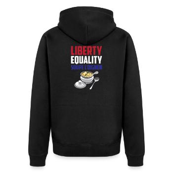 Liberty, Equality Soupe L'Oignon Cool French Food - Unisex Premium Organic Zip Hoodie - black - Back - Nico (187cm)