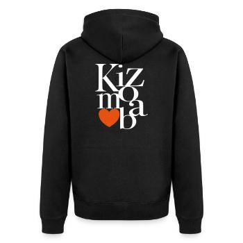Kizomba Art - Kizomba Dance Shirt - Unisex Premium Bio Zip Hoodie - Schwarz - Hinten - Nico (187cm)