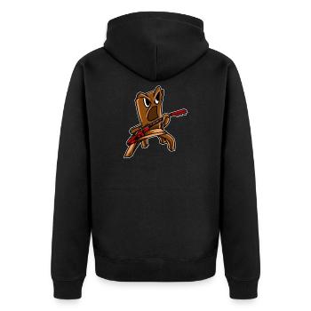 Rocking Chair Lustiger Musiker Player Music Guitaris - Unisex Premium Bio Zip Hoodie - Schwarz - Hinten - Nico (187cm)