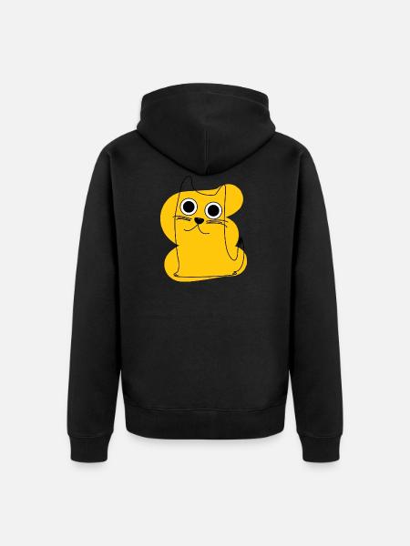 Yellow Cat - Unisex Premium Organic Zip Hoodie - black