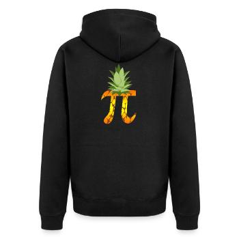 Pineapple Pi Science Geek Mathematics Symbol Humor - Unisex Premium Organic Zip Hoodie - black - Back - Nico (187cm)