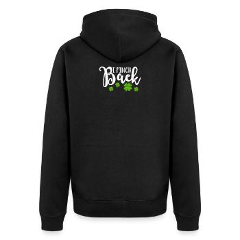 I Pinch Back St. Patricks Day Green Irish Shamrock - Unisex Premium Organic Zip Hoodie - black - Back - Nico (187cm)