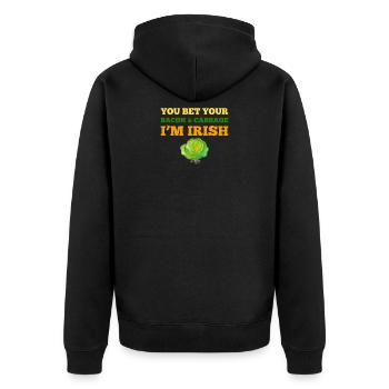 Vous pariez votre bacon et chou je suis irlandais St Patricks - Veste à capuche bio Premium Unisexe - noir - Dos - Nico (187cm)