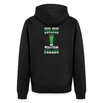 Parade-Bier des irischen Stolz-Chicagos St. Patricks Tages - Unisex Premium Bio Zip Hoodie - Schwarz - Hinten - Nico (187cm)