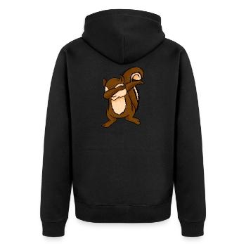 Abtupfende Eichhörnchen-lustige Chipmunks tupfen Tierliebhaber - Unisex Premium Bio Zip Hoodie - Schwarz - Hinten - Nico (187cm)