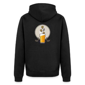 Beersplash - Unisex Premium Bio Zip Hoodie - Schwarz - Hinten - Nico (187cm)