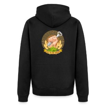 Clé de mon coeur - Veste à capuche bio Premium Unisexe - noir - Dos - Nico (187cm)