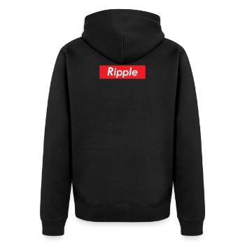 Rectangle rouge Rectangle Cryptocurrency XRP Blockchain - Veste à capuche bio Premium Unisexe - noir - Dos - Nico (187cm)