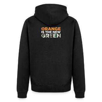 Orange est la nouvelle Blockchain Dollar Bitcoin vert - Veste à capuche bio Premium Unisexe - noir - Dos - Nico (187cm)