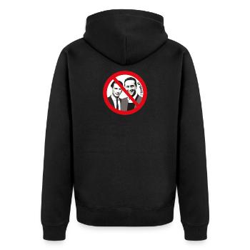 antistrachekurz - Unisex Premium Bio Zip Hoodie - Schwarz - Hinten - Nico (187cm)