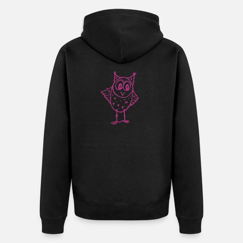 Chouette Trudi magenta - Veste à capuche bio Premium Unisexe - noir