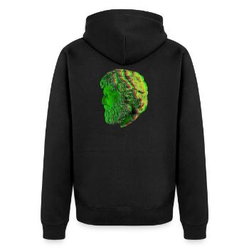 greece stutua - Unisex Premium Organic Zip Hoodie - black - Back - Nico (187cm)