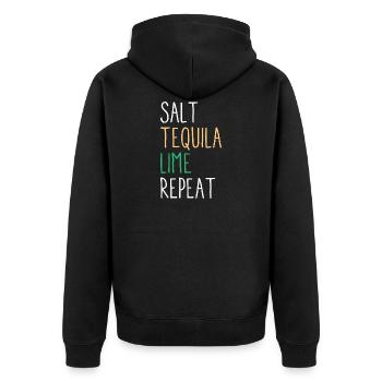 Sel Tequila Lime Répétition Funny Cinco De Mayo - Veste à capuche bio Premium Unisexe - noir - Dos - Nico (187cm)