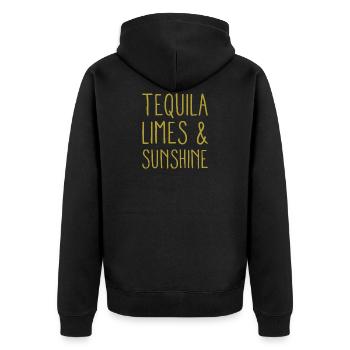 Tequila Limes & Sunshine Funny Cinco De Mayo - Unisex Premium Organic Zip Hoodie - black - Back - Nico (187cm)