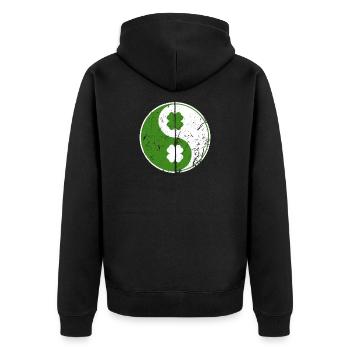 Yin Yang Shamrocks Symbole chinois St. Patrick - Veste à capuche bio Premium Unisexe - noir - Dos - Nico (187cm)