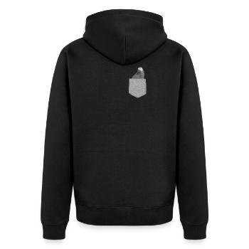 Faux poche perroquet gris africain drôle oiseau nouveauté - Veste à capuche bio Premium Unisexe - noir - Dos - Nico (187cm)