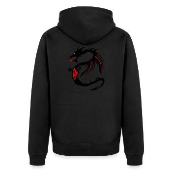 Drachen Tribal Tattoo Form 2004 Uuuuuuuuuu w - Unisex Premium Bio Zip Hoodie - Schwarz - Hinten - Nico (187cm)