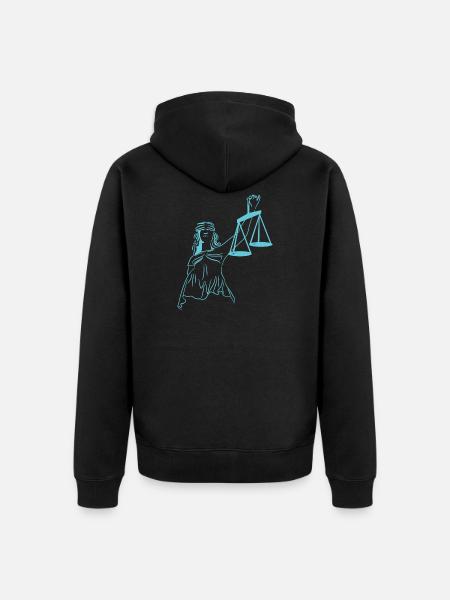 Justitia - Unisex Premium Organic Zip Hoodie - black