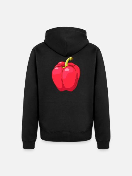 Red pepper - Unisex Premium Organic Zip Hoodie - black
