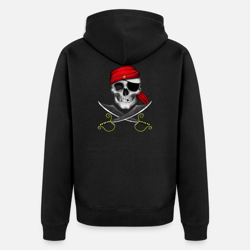 Crâne de pirate - Veste à capuche bio Premium Unisexe - noir