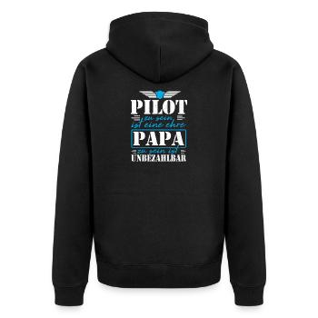 Être pilote est l'honneur d'être un père inestimable - Veste à capuche bio Premium Unisexe - noir - Dos - Nico (187cm)