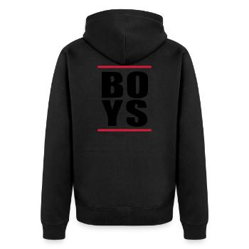 BOYS Party Guys Gay Homo Gay Celebration Statement - Unisex Premium Organic Zip Hoodie - black - Back - Nico (187cm)